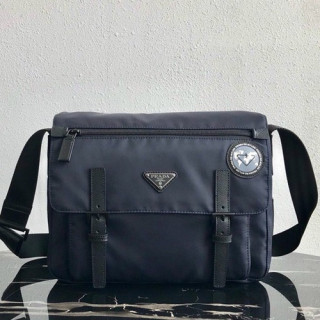 Prada 2019 Nylon & Leather Messenger Shoulder Bag,30CM - 프라다 2019 나일론&레더 남여공용 메신저 숄더백,1BD671-2,30cm,네이비