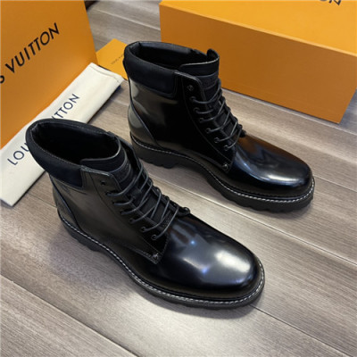 Louis Vuitton 2021 Men's Leather Ankle Boots - 루이비통 2021 남성용 레더 앵글부츠,Size(240-270),LOUS1751,블랙