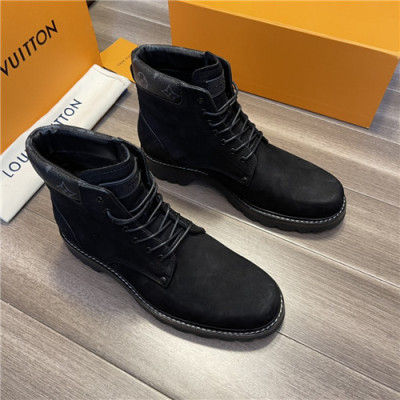 Louis Vuitton 2021 Men's Leather Ankle Boots - 루이비통 2021 남성용 레더 앵글부츠,Size(240-270),LOUS1753,블랙