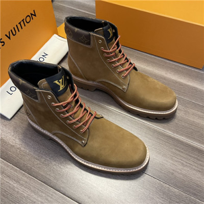 Louis Vuitton 2021 Men's Leather Ankle Boots - 루이비통 2021 남성용 레더 앵글부츠,Size(240-270),LOUS1754,카키