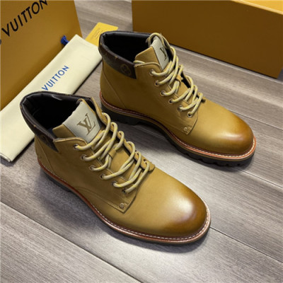 Louis Vuitton 2021 Men's Leather Ankle Boots - 루이비통 2021 남성용 레더 앵글부츠,Size(240-270),LOUS1756,카키