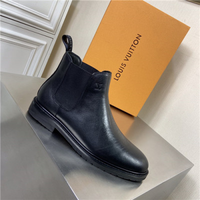 Louis Vuitton 2021 Men's Leather Ankle Boots - 루이비통 2021 남성용 레더 앵글부츠,Size(240-270),LOUS1773,블랙