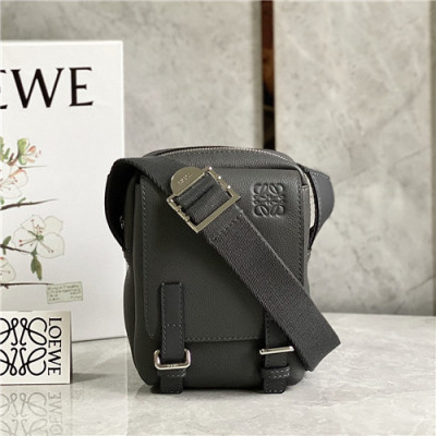 [로에베]Loewe 2021 Men's Leather Shoulder Bag,22cm,LOEB0527 - 로에베 2021 남성용 레더 숄더백,22cm,닥크그레이