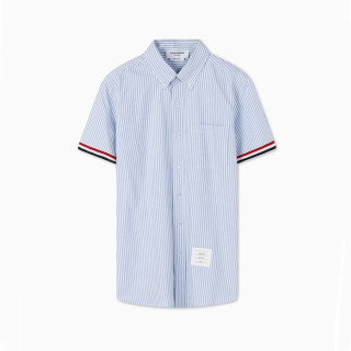 톰브라운 남성 블루 반팔 셔츠 - Thom Browne Mens Blue Half sleeved Shirts - to73x