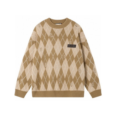 구찌 남성 카멜 스웨터 - Gucci Mens Camel Sweaters - Gu953x