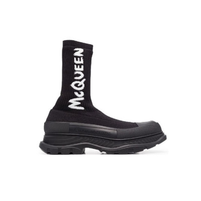 알렉산더 맥퀸 여성 그래피티 로고 트레드슬릭 삭스 부츠 【매장-130만원대】 - Alexander McQueen Womens Black Boots - aq30x