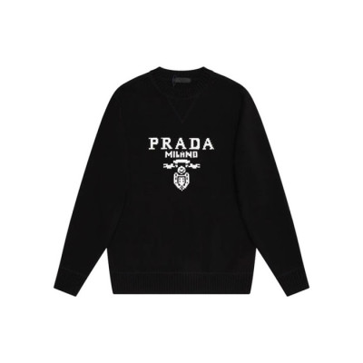 프라다 남성 크루넥 블랙 스웨터 - Prada Mens Black Sweaters - pr762x