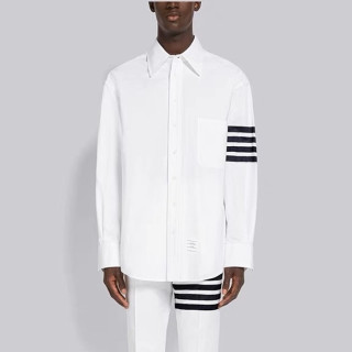 톰브라운 남성 화이트 셔츠 - Thom Browne Mens White Tshirts - th96x