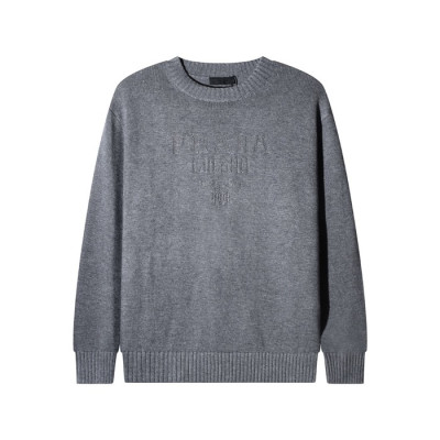 프라다 남성 크루넥 그레이 스웨터 - Prada Mens Gray Sweaters - pr838x