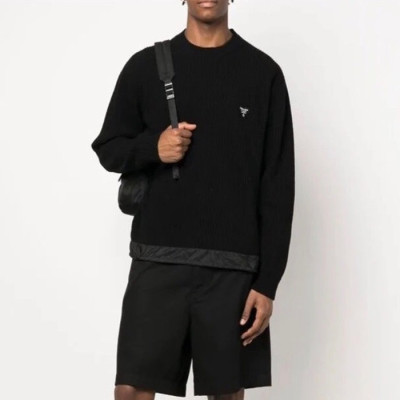 프라다 남성 크루넥 블랙 스웨터 - Prada Mens Black Sweaters - pr849x