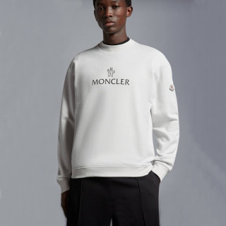 몽클레어 남성 화이트 크루넥 맨투맨 - Moncler Mens White Tshirts - cl143x