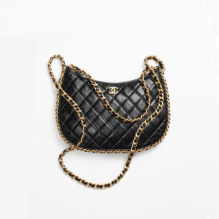 샤넬 여성 블랙 호보백 - Chanel Womens Black Hobo Bag - chb15x