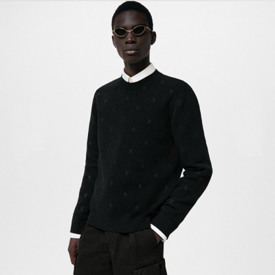 루이비통 남성 블랙 크루넥 니트 - Louis vuitton Mens Black Sweaters - lvc61x