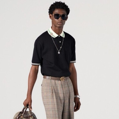 구찌 남성 블랙 폴로 반팔티 - Gucci Mens Polo Short sleeved Tshirts - guc224x