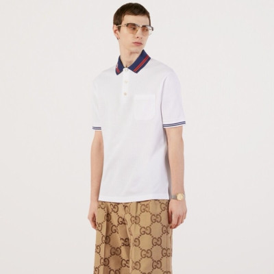 구찌 남성 화이트 폴로 반팔티 - Gucci Mens Polo Short sleeved Tshirts - guc225x