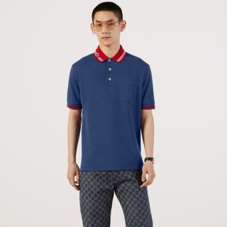 구찌 남성 블루 폴로 반팔티 - Gucci Mens Polo Short sleeved Tshirts - guc230x