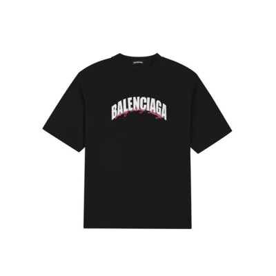 발렌시아가 남성 블랙 크루넥 반팔티 - Balenciaga Mens Black Tshirts - bac186x